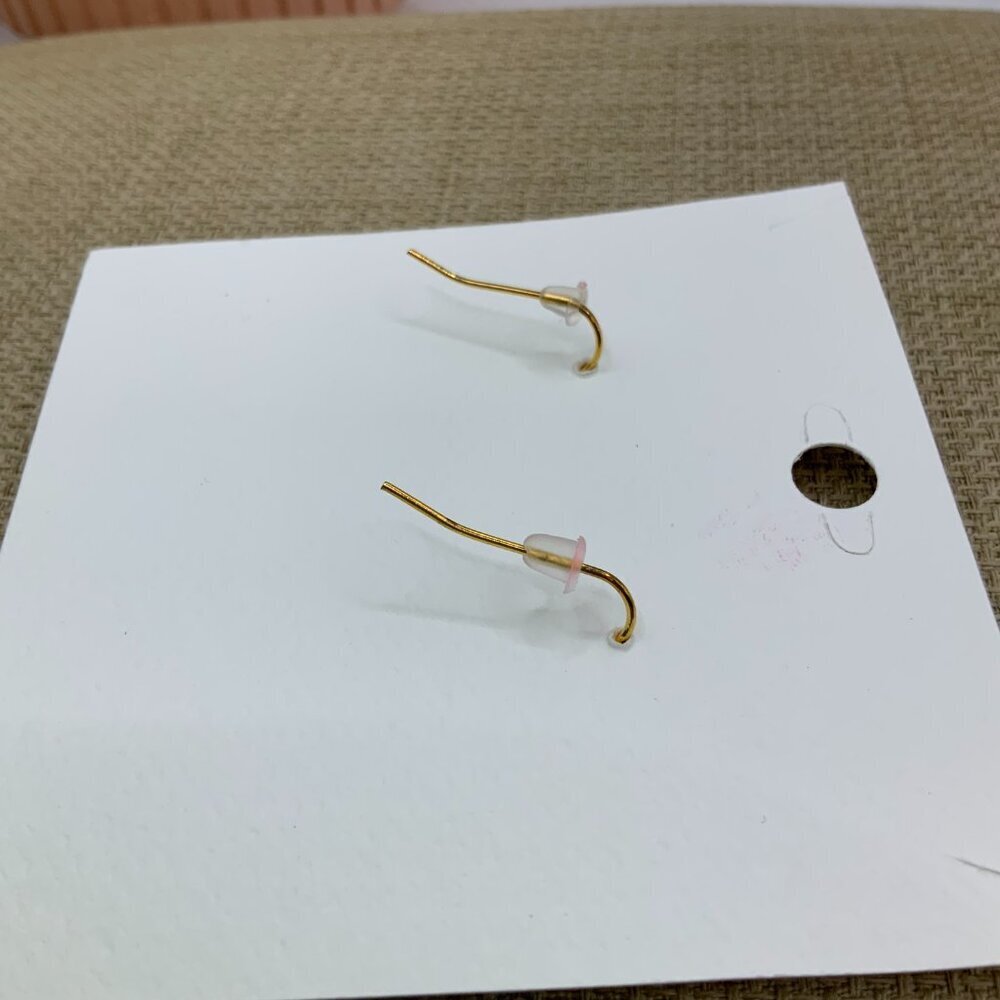 Butterfly Pressed Dried Flowers Resin Gold Tone Earrings - Picture 5 of 6
